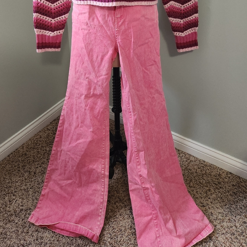 Pink Flared Pants